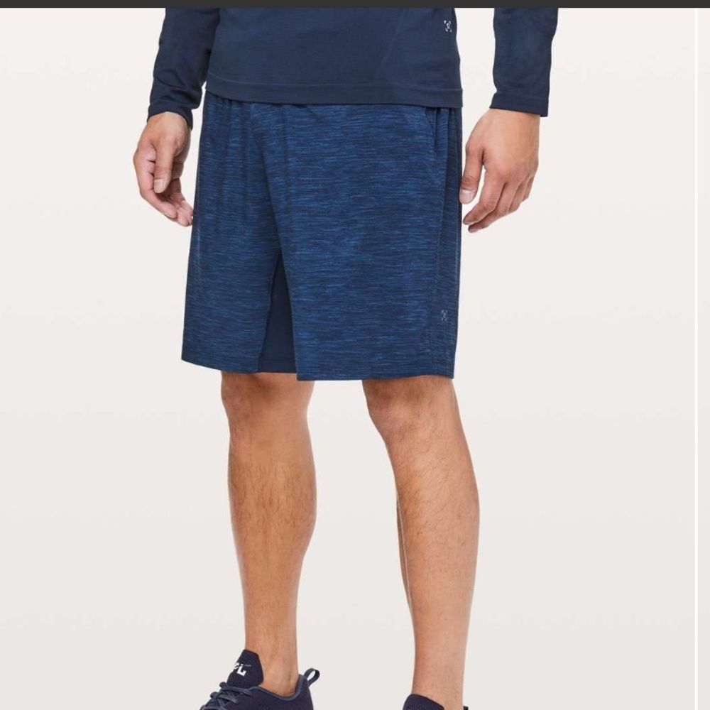 Lululemon T.H.E. Short *Nulux Liner 9" Heather Allover Iron Blue True Navy L NWO